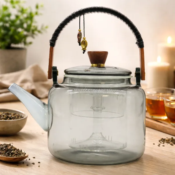 Charcoal Glass Infuser Teapot with Steamer