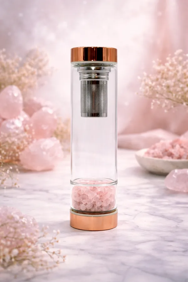 Ritual Crystal Infuser Bottle (Rose Quartz)