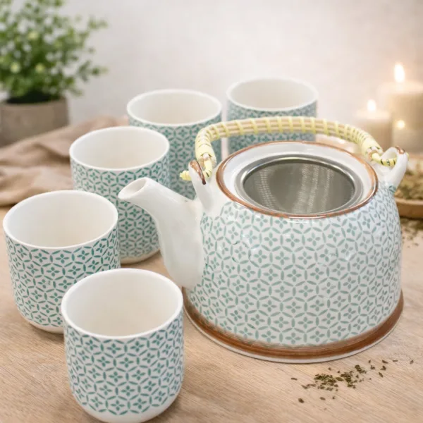 Green Mosaic Teapot Set